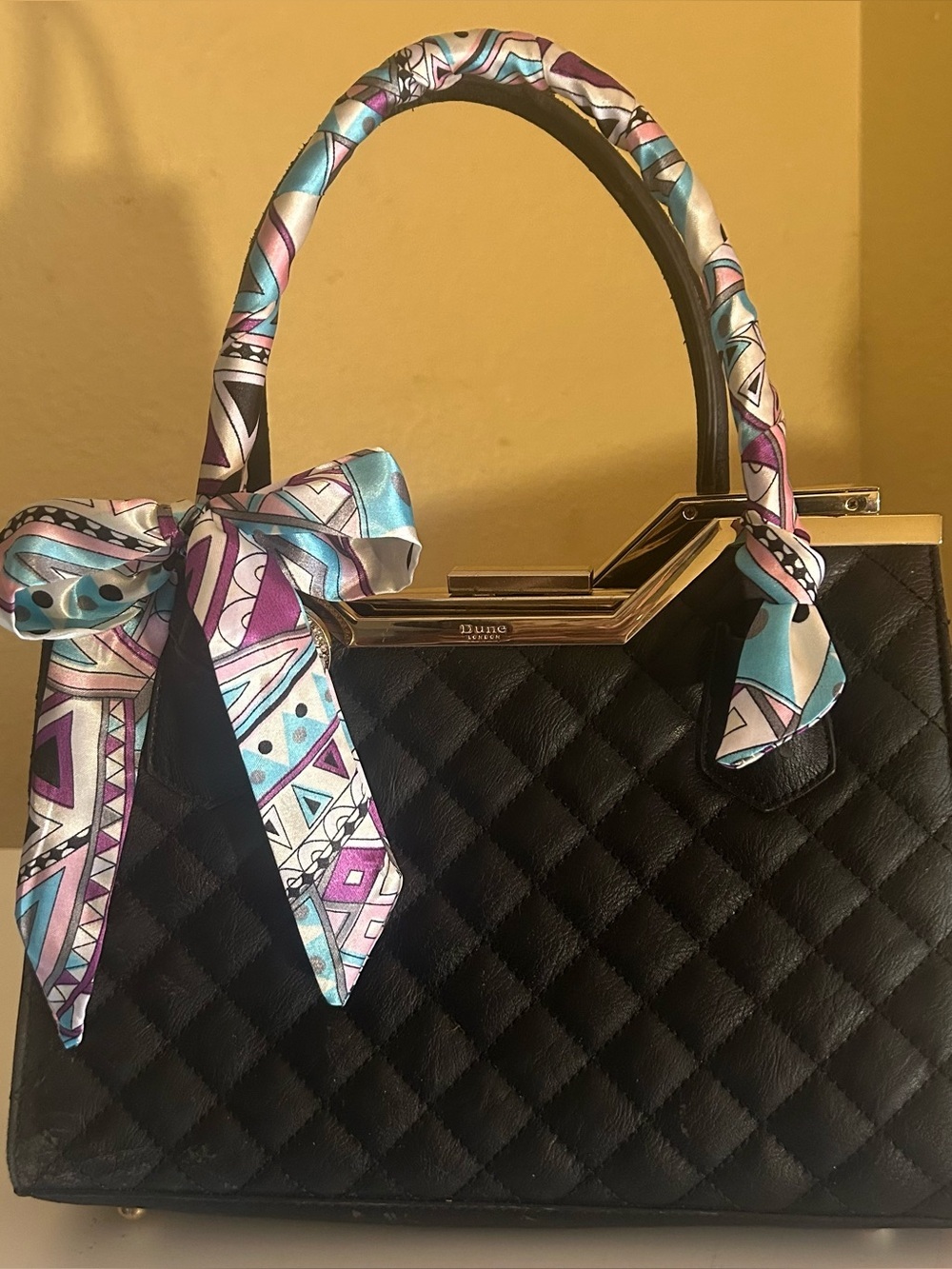 2 Twilly Satin Silky Handbag, Headband Neck Scarf Purple pink white black